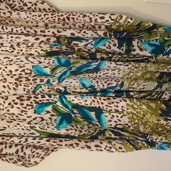 Chico's Leopard print floral Ruana Long Line Wrap Kimono NWOT beach one Size - Picture 5 of 9